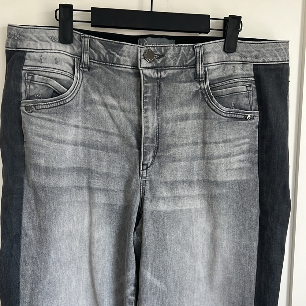 🕶️Wit&Wisdom Ab Soultion High Rise Slim Straight Denim 16 Tuxedo Grey Jeans - Picture 3 of 6